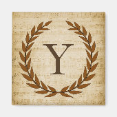 Laurel Wreath Sheet Music Monogram Initial Y Magnet (Vorne)