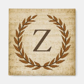 Laurel Wreath Sheet Music Monogram Initial Z Magnet (Vorne)