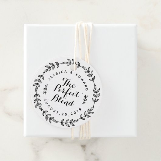 Laurel Wreath the Perfect Blend Wedding Geschenkanhänger (Beispiel)