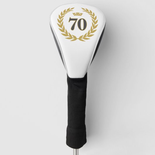 Laurel Wreath und Crown 70. Geburtstag Golf Headcover (Vorderseite)