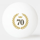 Laurel Wreath und Crown 70. Geburtstag Tischtennisball (Vorderseite)