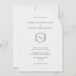 Laurel Wreath Wappen Minimalistisch Arch Style Wed Einladung