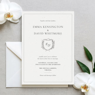Laurel Wreath & Wappen Minimalistisch Elegante Hoc Einladung