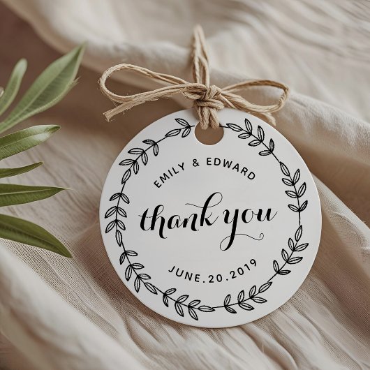 Laurel Wreath Wedding Vielen Dank Geschenkanhänger