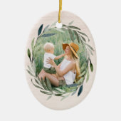 Laurel Wreath | Weihnachten in Foto und Caption Keramik Ornament (Vorne)