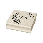 Laurels Blätter Wedding Monogram Gummistempel (Stempel)