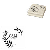 Laurels Blätter Wedding Monogram Gummistempel (Stempel)