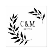 Laurels Blätter Wedding Monogram Gummistempel (Prägung)