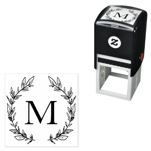 Laurels Elegant Monogram Typografy Modern Minimal Permastempel (Beispiel)