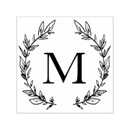Laurels Elegant Monogram Typografy Modern Minimal Permastempel
