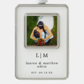 Lauren Black and White Monogram Elegant Rahmen-Ornament Silber (Vorderseite)