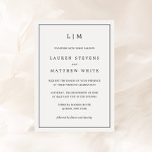 Lauren Black und White Monogram Elegant Wedding