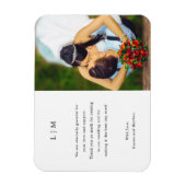 Lauren Black und White Monogram Elegant Wedding Magnet (Vertikal)