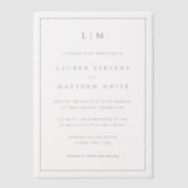 Lauren Black und White Monogram Elegant Wedding Pergament Einladungen (Vorderseite)