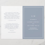 Lauren Dusty Blue Monogram Elegant Wedding (Vorderseite)