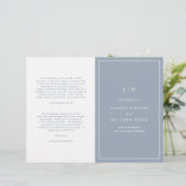 Lauren Dusty Blue Monogram Elegant Wedding (Stehend Vorderseite)