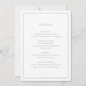 Lauren Dusty Blue Monogram Elegant Wedding Einladung (Rückseite)
