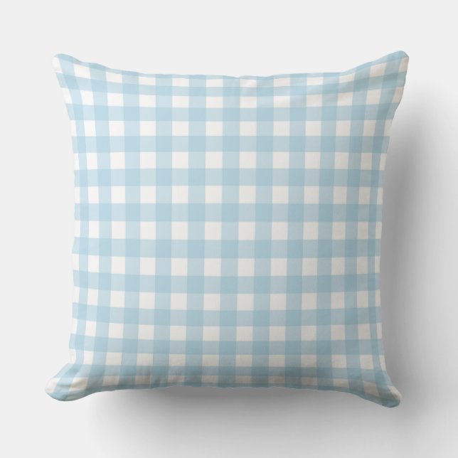 Lauren Gingham Blue Kissen (Vorderseite)
