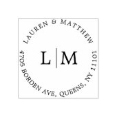 Lauren Monogram Elegant Wedding Gummistempel (Prägung)