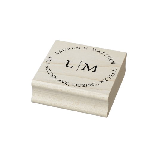 Lauren Monogram Elegant Wedding Gummistempel (Stempel)