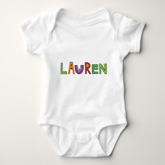 "Lauren" Monster-Buchstaben Baby Strampler (Vorderseite)