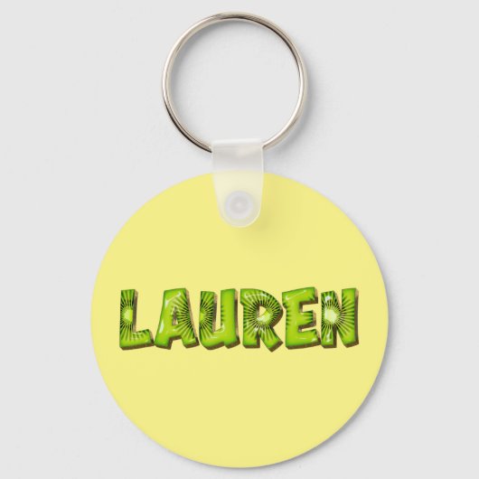 Lauren Name Kiwi Design Schlüsselanhänger (Vorderseite)