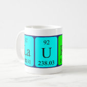 Lauren Namen-Tasse periodischer Tabelle Kaffeetasse (Vorderseite Links)