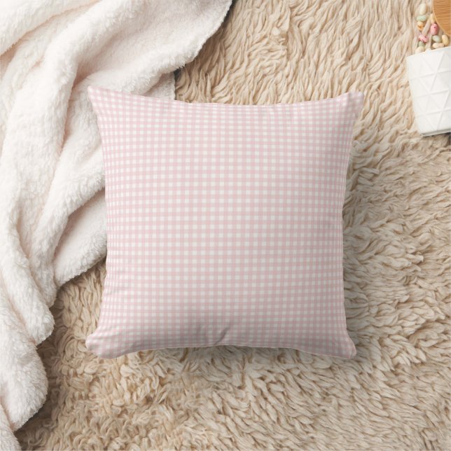 Lauren Pastel Pink Gingham Kissen (Decke)