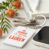 Lauren Personalisiert Name Birthday Gift Schlüsselanhänger (Vorderseite rechts)