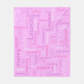 Lauren personalisiert Name Licht lila rosa Decke (Vorderseite)