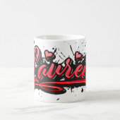 Lauren red Heart Graffiti Tasse Kaffeetasse (Mittel)
