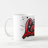 Lauren red Heart Graffiti Tasse Kaffeetasse (Links)