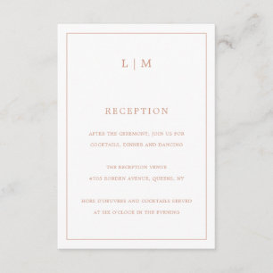 Lauren Rose Gold Monogram Elegant Wedding Begleitkarte