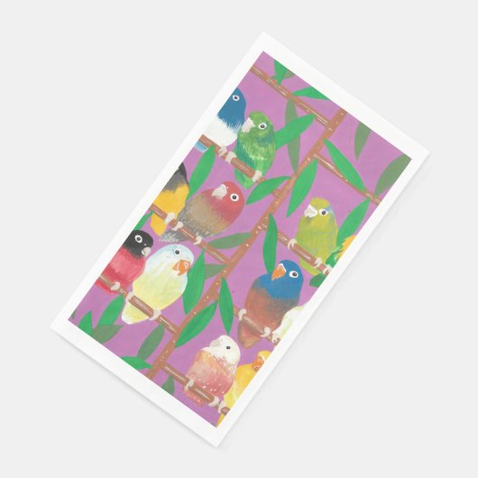 Lauren Rosenberg Original Parakeet Groß Vertikal Serviette (Ecke)