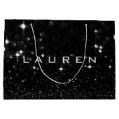 Lauren Schwarz-weiß White Glitzer Gefallen Gift Sp Große Geschenktüte (Rückseite)