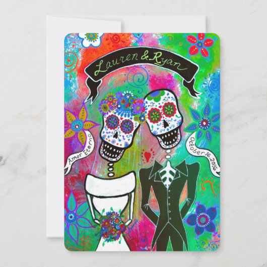 Lauren und Ryans DOD Hochzeits-Einladung Einladung (Rückseite)