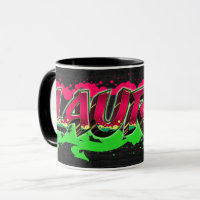 Lauren Vorname Name Graffiti red green Tasse