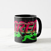 Lauren Vorname Name Graffiti red green Tasse (VorderseiteRechts)