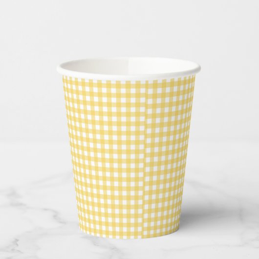 Lauren Yellow Gingham Paper Cups Pappbecher (Links)