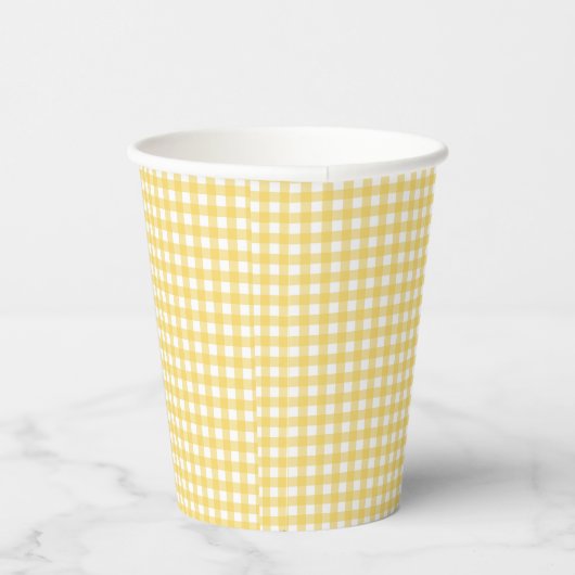 Lauren Yellow Gingham Paper Cups Pappbecher (Rechts)