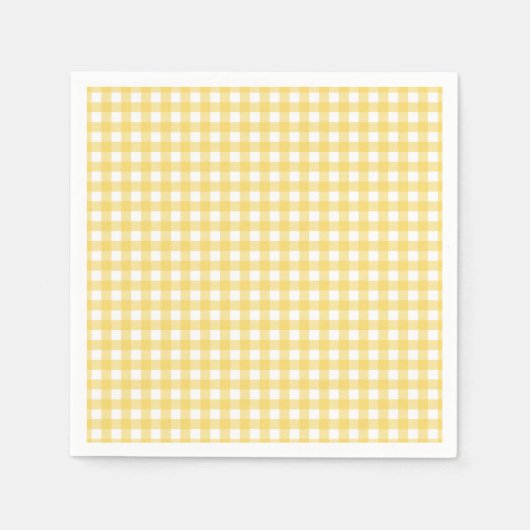 Lauren Yellow Gingham Paper Napkin Serviette (Vorderseite)