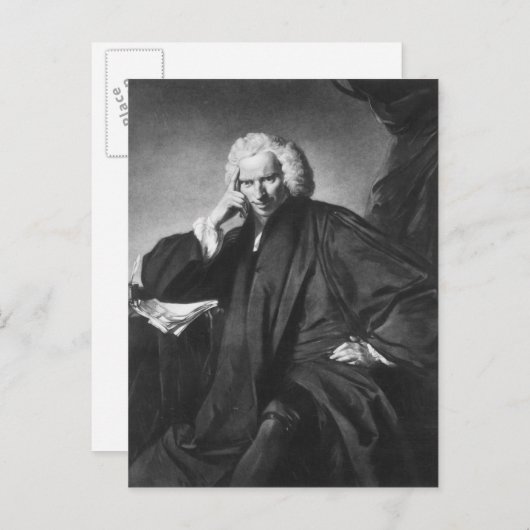 Laurence Sterne, eingraviert von Edward Fisher Postkarte (Vorne/Hinten)