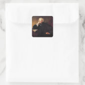 Laurence Sterne (Gemälde von Sir Joshua Reynolds) Quadratischer Aufkleber (Tasche)