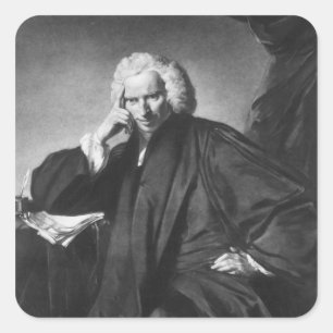 Laurence Sterne, graviert von Edward Fisher Quadratischer Aufkleber