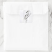 Laurence Sterne Quadratischer Aufkleber (Tasche)