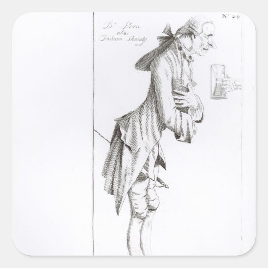 Laurence Sterne Quadratischer Aufkleber (Vorderseite)
