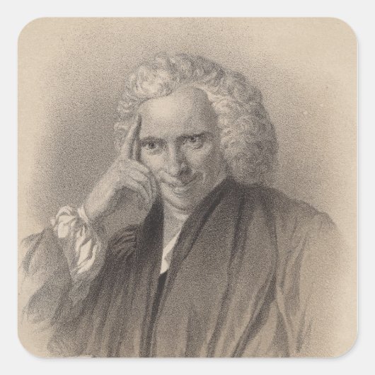 Laurence Sterne Quadratischer Aufkleber (Vorderseite)