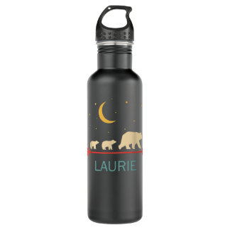Laurie Name Geschenk Personalisierten Mama Bär mit Edelstahlflasche