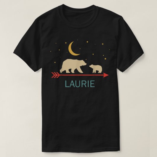 Laurie Name Geschenk Personalisierter Mama-Bär mit T-Shirt (Design vorne)