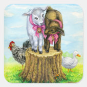 Laurie's Critters Quadratischer Aufkleber (Vorderseite)
